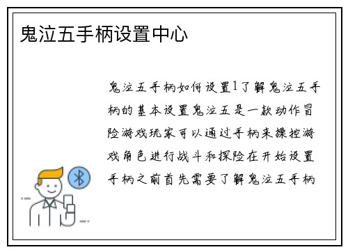 鬼泣五手柄设置中心